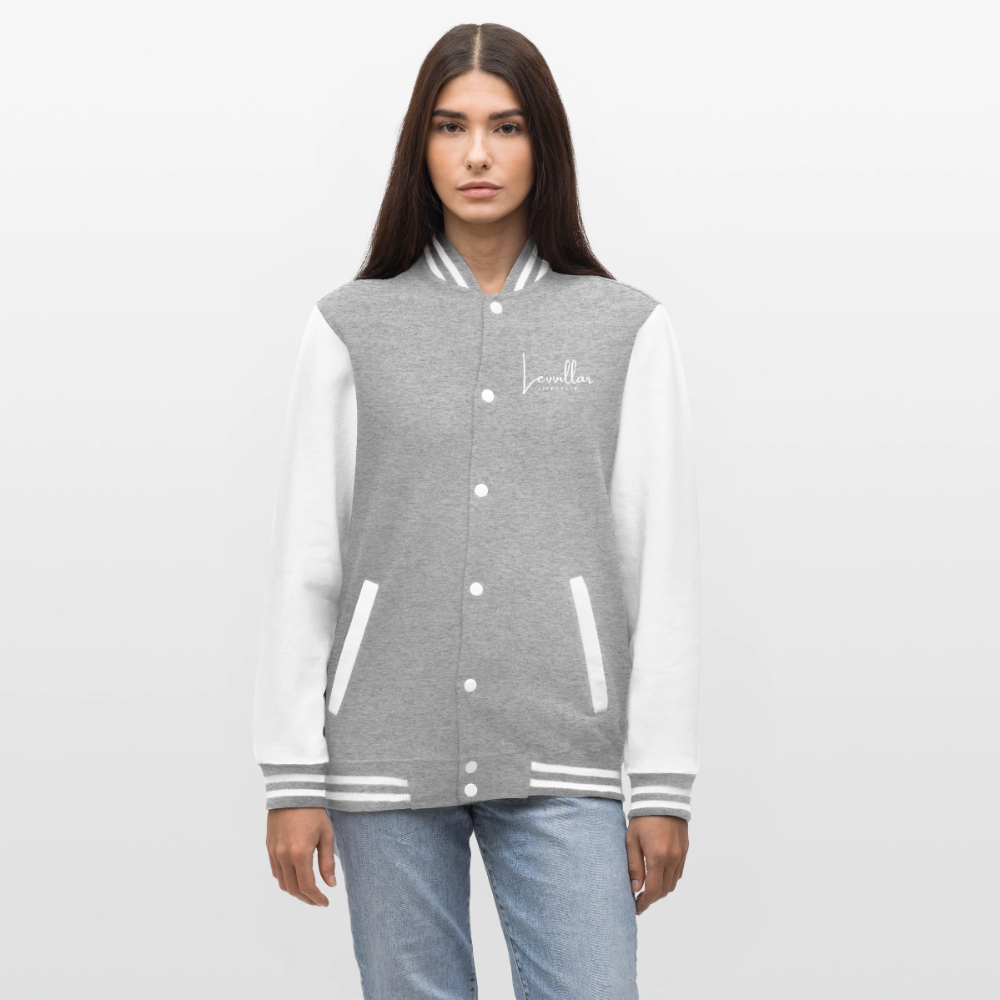 LEVVILLAR College Sweat Jacket - heather grey/white