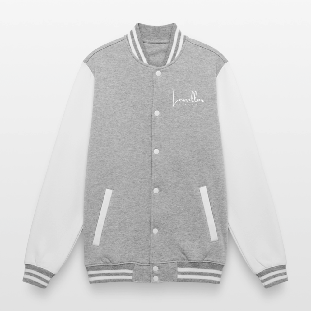 LEVVILLAR College Sweat Jacket - heather grey/white