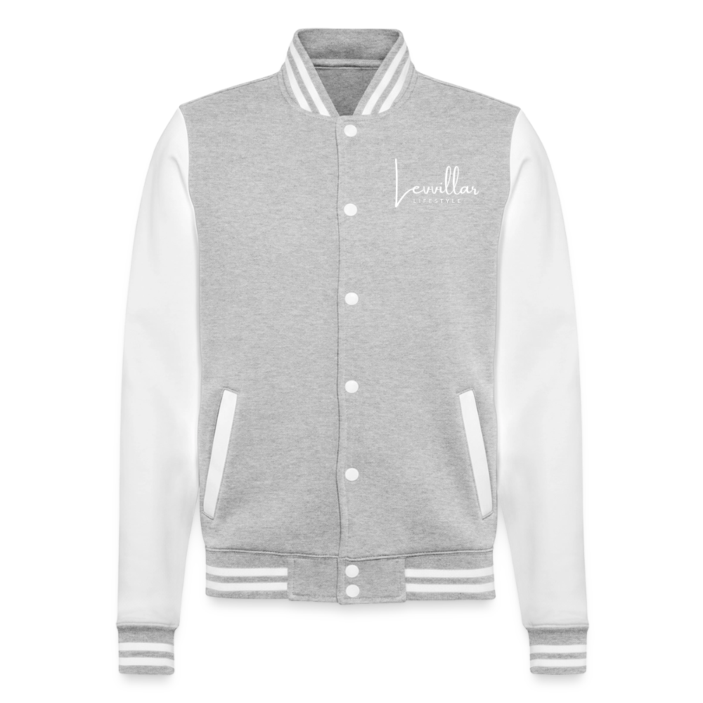 LEVVILLAR College Sweat Jacket - heather grey/white