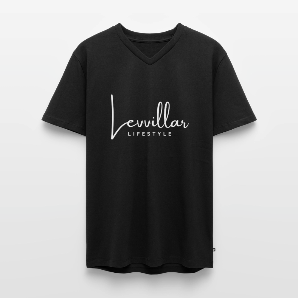 LEVVILLAR Men's Organic V-Neck T-Shirt - black